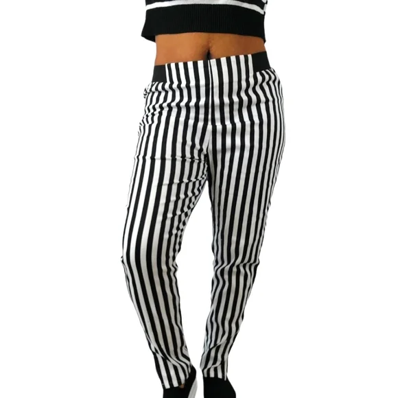 By Junkfood Black & White Strip Pants - Picture 3 of 11